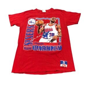 Nutmeg Mills Charles Barkley T-Shirt Mens L Red Philadelphia 76ers Vintage 90s
